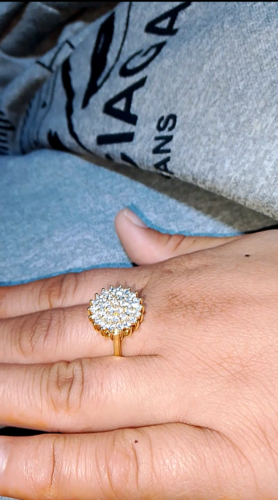 Bridal flower 🌸 ring for girls/women, With sparkling jewels photo review