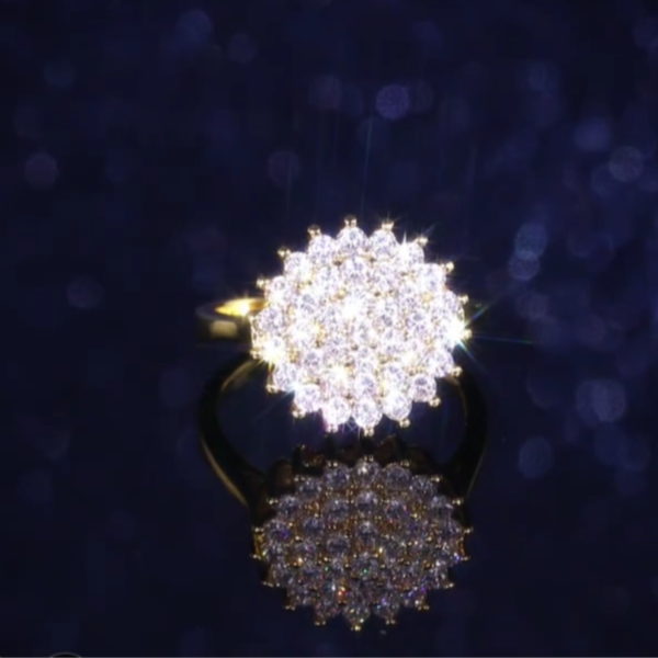 Bridal flower 🌸 ring for girls/women, With sparkling jewels - Image 4